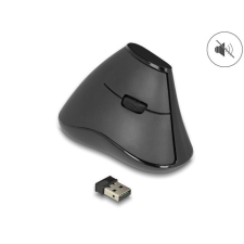  DeLock Ergonomic Wireless Vertical Silent Mouse Black egér