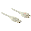 DELOCK Extension cable USB 2.0 Type-A male > USB 2.0 Type-A female 1m transparent (83881)