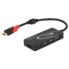 DELOCK External USB 3.1 Gen 1 Hub USB Type-C > 3x USB Type-A + 2 Slot SD Card Reader Black