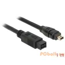 DELOCK FireWire 9 pin male > 4 pin male 1m cable Black (82588) kábel és adapter
