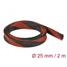 DELOCK Fonott kábelharisnya nyújtható 2 m x 25 mm fekete-piros egyéb hálózati eszköz