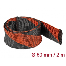 DELOCK Fonott kábelharisnya nyújtható 2 m x 50 mm fekete-piros (20758) asztali számítógép kellék