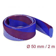 DELOCK Fonott kábelharisnya nyújtható 2 m x 50 mm kék-piros-fehér (20761) asztali számítógép kellék