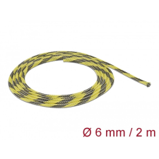 DELOCK Fonott kábelharisnya nyújtható 2 m x 6 mm fekete-sárga egyéb hálózati eszköz
