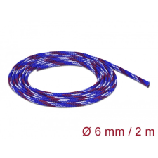 DELOCK Fonott kábelharisnya nyújtható 2 m x 6 mm kék-piros-fehér egyéb hálózati eszköz