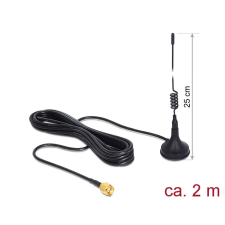 DELOCK GSM / UMTS antenna SMA dugó 3 dBi irányított fekete mágneses alap fekete egyéb hálózati eszköz