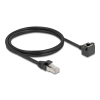 DELOCK Hálózat bővítő kábel RJ45 apa - RJ45 anya 90 -ban hajlított, Cat.6 F/UTP, 1 m, fekete