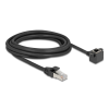 DELOCK Hálózat bővítő kábel RJ45 apa - RJ45 anya 90 -ban hajlított, Cat.6 F/UTP, 3 m, fekete