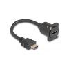 DELOCK HDMI 2.0 -> HDMI 2.0 M/F D-Type modul 0.2m fekete (87966)