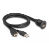 DELOCK HDMI-A kábel apa és A-típusú USB 2.0 apa - HDMI-A anya és A-típusú USB 2.0 anya 1m