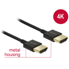 DELOCK HDMI-a male &gt; HDMI-a male 3D 4K slim premium with ethernet 2m Black kábel és adapter