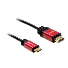 DELOCK HDMI-A male to HDMI Mini-C male 4K, kábel 3m Black kábel és adapter