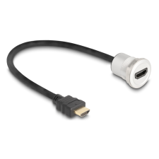 DELOCK HDMI beépített anya 8K 60 Hz kábelcsatlakozóval 30 cm, alumínium (88180) (88180) kábel és adapter