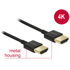 DELOCK HDMI M - HDMI M Adapterkábel (4k Ethernet) 0.5m Fekete kábel és adapter