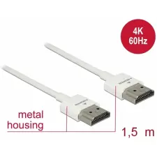 DELOCK HDMI Összekötő Fehér 1.5m 85126 kábel és adapter