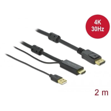 DELOCK HDMI to DisplayPort 4K 30Hz 2m cable Black kábel és adapter