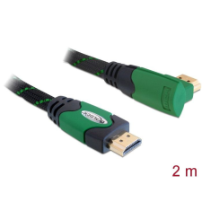 DELOCK High Speed HDMI with Ethernet – HDMI A male &gt; HDMI A male angled 4K 2m kábel és adapter