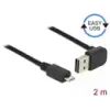 DELOCK ívelt Micro-USB kábel 2m (fekete)