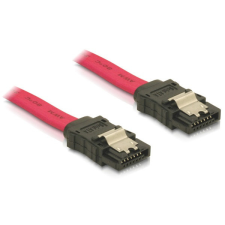 DELOCK Kábel - 84302 (SATA II, egyenes/egyenes csatlakozó (fémlappal), Max.: 3Gbps, piros, 50cm) kábel és adapter