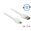 DELOCK Kábel, EASY-USB 2.0-s A-típusú csatlakozódugó > USB 2.0-s Mini-B-típusú csatlakozódugó, 3 m,