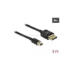 DELOCK kábel Mini DisplayPort > DisplayPort 8K 60Hz tanúsítvánnyal 2m (DL84928)
