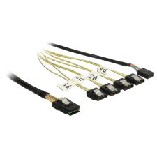 DELOCK Kábel Mini SAS SFF-8087 &gt; 4 x 7 tus SATA fordított + oldalsáv, 0,5 m kábel és adapter