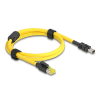 DELOCK kábel RJ45 dugó Cat.6-Mini I/O 8 tűs D-alakú 2-es típusú dugó 1 m sárga