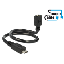  Delock kábel USB 2.0 Micro-B apa &gt; USB 2.0 Micro-B anya OTG ShapeCable 0,35 m kábel és adapter