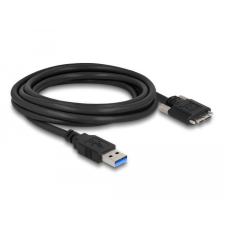 DELOCK Kábel USB 3.0 A-Típusú dugó - Micro-B Típusú dugó csavarokkal ellátott 2 m kábel és adapter