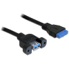 DELOCK kábel USB 3.0 pin header female > 1 x USB 3.0-A female (83118) (83118)