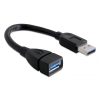  DELOCK kábel USB 3.0 Type-A male / female hosszabbító 15cm fekete