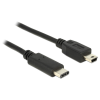 DELOCK Kábel USB Type-C 2.0 dugó > USB 2.0 Mini-B típusú dugó 1 m fekete