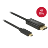 DELOCK Kábel USB Type-C csatlakozódugó > Displayport csatlakozódugó (DP vált.) 4K 60 Hz,3 m,fekete
