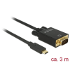 DELOCK Kábel USB Type-C csatlakozódugóval > VGA csatlakozódugóval (DP váltakozó mód) Full HD 1080p,