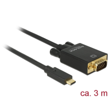 DELOCK Kábel USB Type-C csatlakozódugóval &gt; VGA csatlakozódugóval (DP váltakozó mód) Full HD 1080p, kábel és adapter
