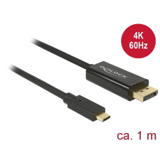 DELOCK kábel USB Type-C male to Displayport male (DP Alt Mode) 4K 60Hz, 1m kábel és adapter