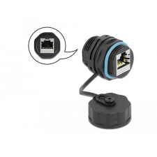 DELOCK Kábelcsatlakozó, RJ45 aljzat - RJ45 aljzat, Cat.6A, vízálló védősapkával (86695) kábel és adapter