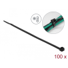 DELOCK Kábelkötöző ellenáll a forró hőmérsékletnek hossza 300 x szélessége 4,8 mm, 100 db. Fekete