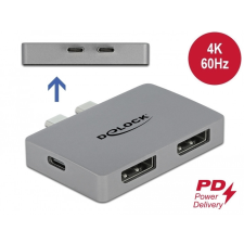 DELOCK Kettős DisplayPort adapter MacBook-hoz 4K 60 Hz és PD 3.0-s kábel és adapter
