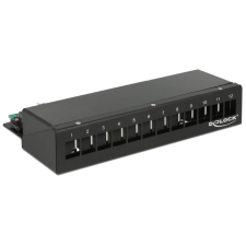 DELOCK Keystone asztali patch panel 12 portos fekete egyéb hálózati eszköz