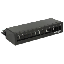 DELOCK Keystone asztali patch panel 12 portos fekete (43339) egyéb hálózati eszköz