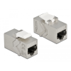 DELOCK Keystone modul, RJ45-aljzat - RJ45-aljzat, Cat.6A