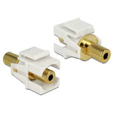DELOCK Keystone Modul stereo jack 3.5 mm anya - anya, fehér (86336) kábel és adapter