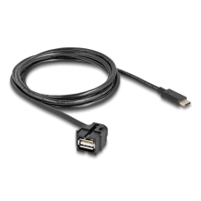  Delock Keystone modul, USB 2.0 A-anya &gt; USB Type-C apa 250 , kábellel 1,5 m kábel és adapter
