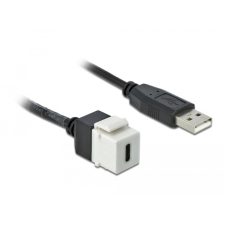 DELOCK Keystone modul, USB 2.0 C-csatlakozóhüvely &gt; USB 2.0 A-csatlakozódugó, kábellel kábel és adapter