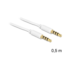 DELOCK Klinkekabel 3,5mm -> 3,5mm St/St 0.50m 4Pin weiß (83439) kábel és adapter