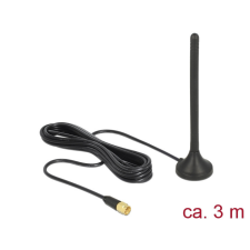 DELOCK LTE / GSM / UMTS antenna SMA-dugó 2,5 dBi irányítatlan, rögzített, mágneses talppal és csatla egyéb hálózati eszköz