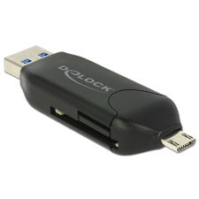 DELOCK Micro USB OTG-kártyaolvasó + USB 3.0 A-csatlakozódugó kártyaolvasó