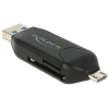 DELOCK microUSB OTG + USB3.0 A male Card Reader Black