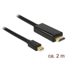 DELOCK mini Displayport 1.1 male to HDMI male kábel 2m, Black kábel és adapter